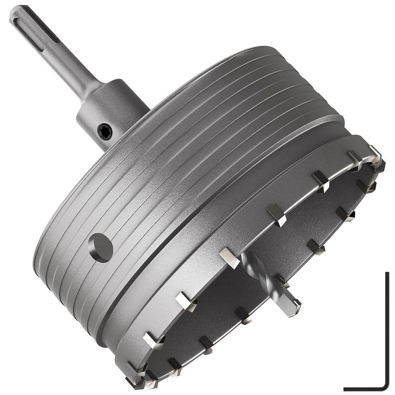 DAIMIT ㅤ Concrete Hole Saw 160mm / 6.3 "with 220mm SDS Plus Shank Connecting Rod, Hole Saw Tool Set for Concrete Cement Brick Stone Wall Drilling - Image 3